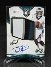 2020 Panini Limited Jalen Hurts Auto Prime 4 Color Jersey Patch /49 Eagles RPA