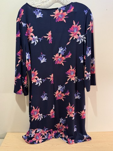 Vestido Tommy Bahama Azul Marino Floral Vaina Cambio X-Grande Mujeres Tropical Playa Fiesta - Imagen 2 de 4