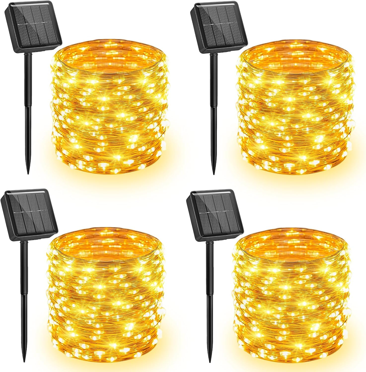 Solar Fairy Lights, 4 Pack Total 132 FT 400 LED Solar String Lights
