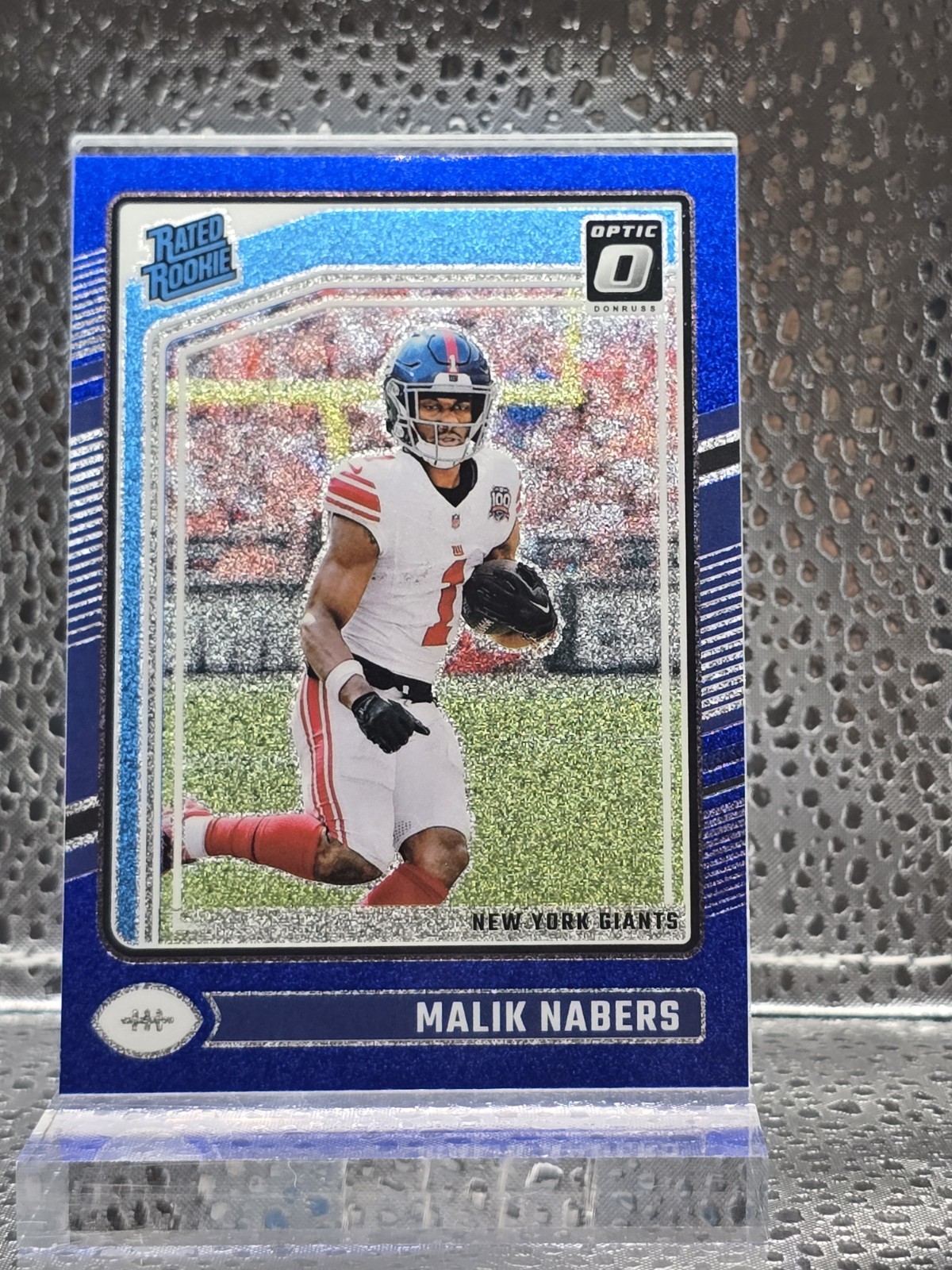 2024 Panini Donruss Optic - Rated Rookie Malik Nabers #271 Blue Glitter Prizm