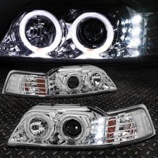 Halo Led Drlfor 99-04 Ford Mustang Chrome Projector Headlight Lamps Leftright