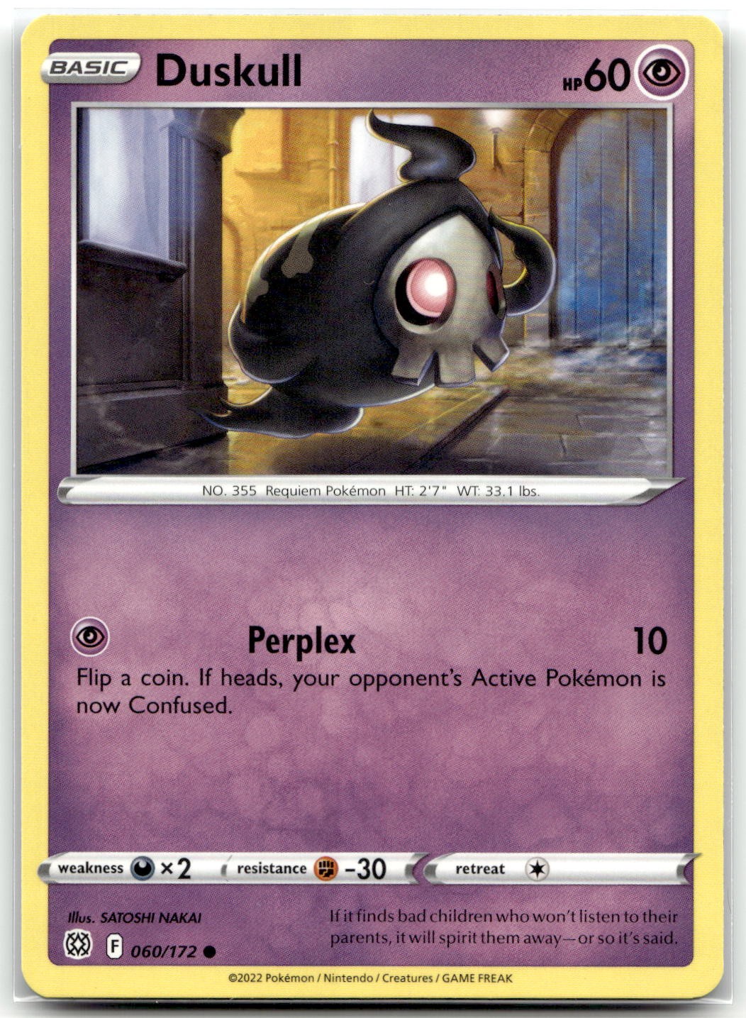 Duskull 060/172 SWSH09: Brilliant Stars Common Pokemon TCG NM