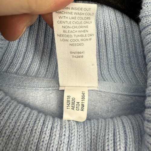 LIVI Cowlneck Fleece Ribbed Knit PulloverPlus size 18/20 Light Blue Tie Waist - Picture 8 of 9