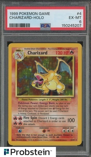 1999 Pokemon Game #4 Charizard - Holo PSA 6 EX-MT