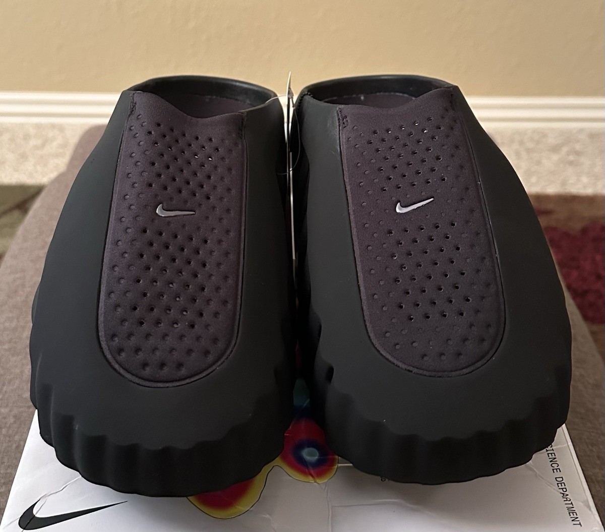 Deadstock Nike Mind 001 Slide Black Chrome Pregame Mules Size 13