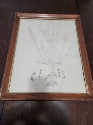 Vintage Drawing Dated 1976 Artist Listed - Don't Know Much About It Make Offer