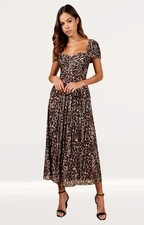 Little Mistress Womens Multi Coloured Leopard Print Midaxi Dress *missing belt