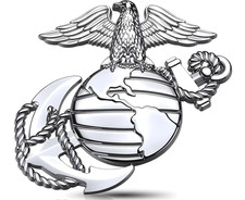U.S. Marine Corps Metal Cars Emblem for 250Th Anniversary, 3D Eagle Globe Anchor