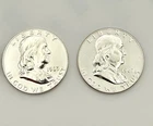 1963 1962 Franklin Half Dollars Proof Silver 90% Gem BU US Mint Lot Of 2#1145