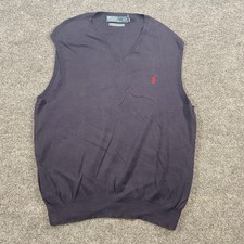 Vintage Y2K Polo Ralph Lauren Pima Cotton Sweater Vest Mens XL Lightweight