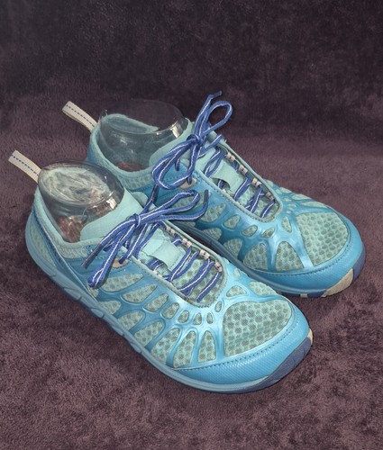 Merrell Crush Trail Glove Hiking Shoes Women 9.5 Aqua Blue Lightweight Barefoot - Picture 2 of 12