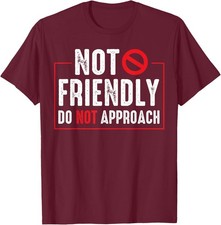 Camiseta unisex Not Friendly Do Not Approach Witty Introvert