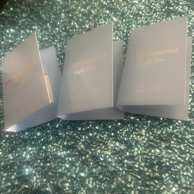 DOLCE & GABBANA LIGHT BLUE EDT 3 SPRAY CARDED SAMPLES 0.05 FL.OZ/1.5 ML NEW