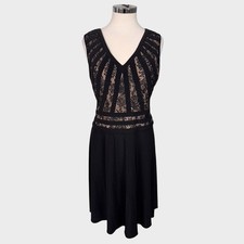 Adrianna Papell Size 10 Dress Sunburst Fit & Flare Cocktail Dress Sleeveless