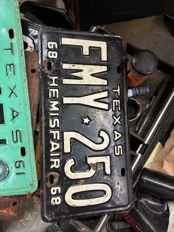 1968 Texas Hemisfair License Plate