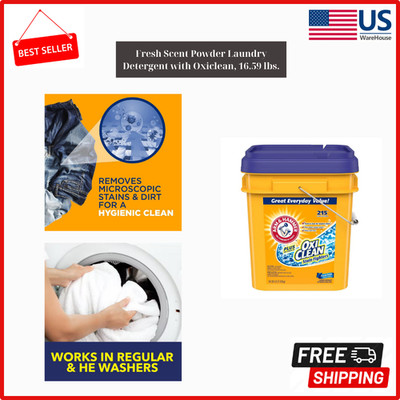 ARM & HAMMER 86527 Fresh Scent Powder Laundry Detergent with Oxiclean, 16.59 lbs