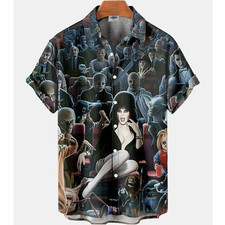 Classic Horror Movie Characters Monsters 3D Printed Unisex Buttoned Shirt Tops