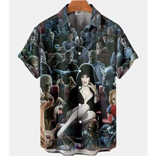 Classic Horror Movie Characters Monsters 3D Printed Unisex Buttoned Shirt Tops
