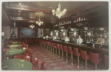 Postcard Las Vegas Nevada Golden Nugget Casino Gambling Hall Bar Interior