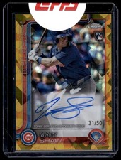 2025 Topps Chrome Sapphire Edition #RA-MS Matt Shaw Rookie Autographs Gold #/50