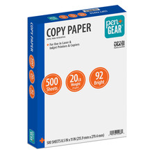 Pen Gear Copy Paper, 8.5" x 11", 92 Bright, White, 20 lb, 1 Ream ,500 Sheets.