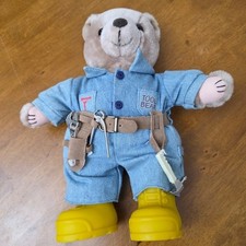 1990 Tim Allen Signature Tools Plush "Tool Bear" Toy with Outfit and Accessories