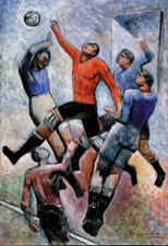 Football Match – Carlo Carrà c.1934 Italian Futurist Soccer Art Print Modernist