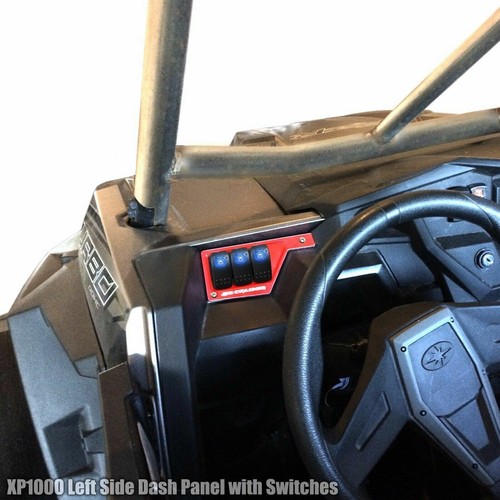 Black Left Dash Switch Panel Plate for Polaris RZR - 3 Rocker Switches Included! - Picture 3 of 9
