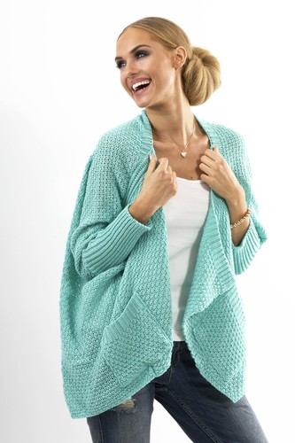 NEW Ladies Stunning Knitted Cardigan With Pockets Batwing Jacket Size 8-12 FAS18 - 第 5/7 張圖片