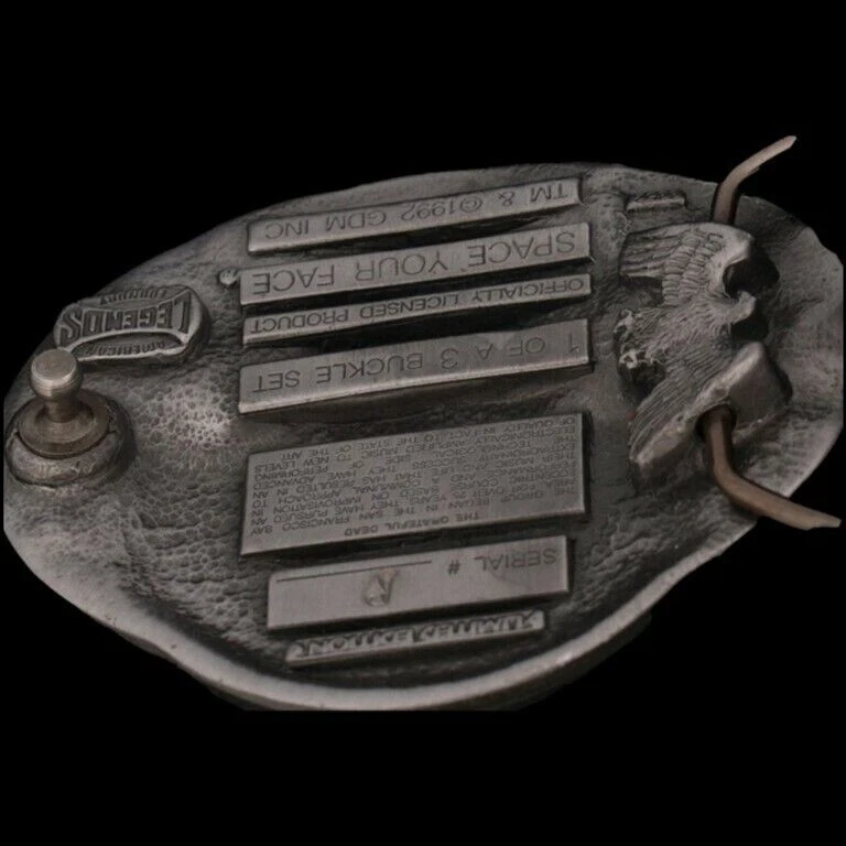 Винтажная пряжка ремня Grateful Dead Syf Gdm Skeleton Roses череп хиппи 1990-е новые из старых запасов - Изображение 4 из 4