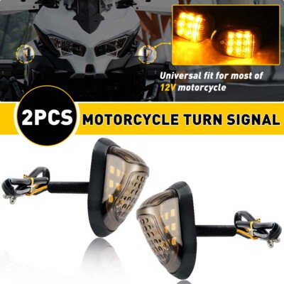 LED Turn Signal Indicator Amber Light Blinker Flush Mount Motorcycle Universal