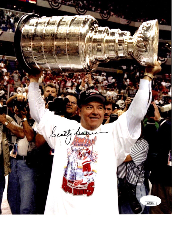 Scotty Bowman autograph signed 8x10 baseball photo Detroit Red Wings HOF JSA#