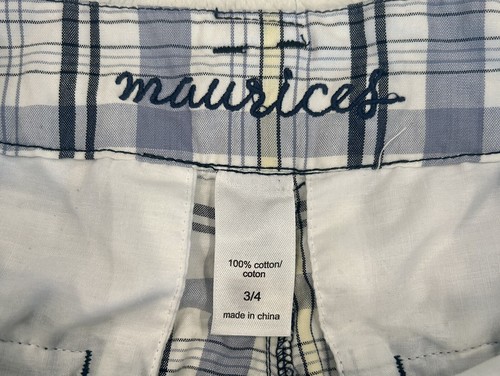 Maurices Plaid Women/Teen Shorts- Plaid- 1 red- 1 blue- 2 pairs- size 3/4- - Picture 5 of 6