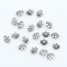 Antiqued Silver Style Metal Flower Beads Finding Jewelry Crafting 20 Pieces