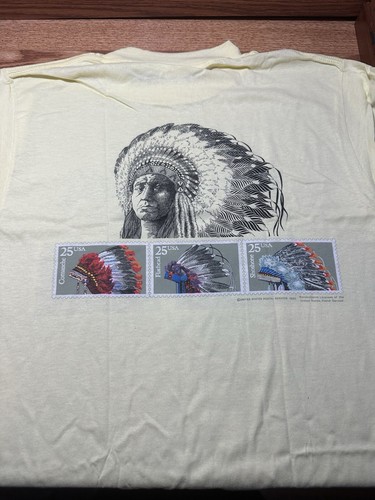 NOS USPS Postal Service 1990s Native American Cheyenne Graphic Shirt - Picture 6 of 9