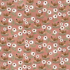 Hop Hop Hooray - Robins Nest Coral by Teresa Kogut for Riley Blake - 1/2 yard
