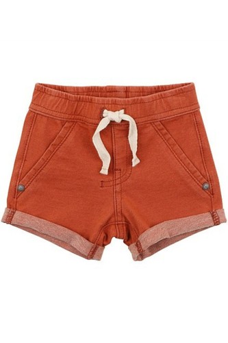 FOX AND FINCH Rust Knit Denim Brown Waist Tie Shorts Baby Size 1 NWT - Bild 1 von 2