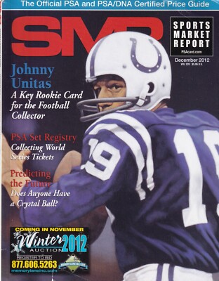 Johnny Unitas on Cover SMR Price Guide by PSA December 2012