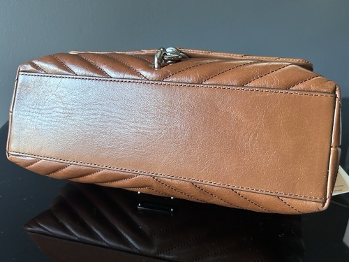 Rebecca Minkoff Edie Flap Shoulder Leather Bag Dark Luggage - Picture 11 of 22