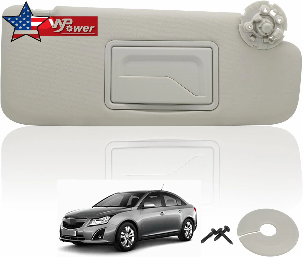 Right Passenger Side Sun Visor W Mirror Gray W Screw for
