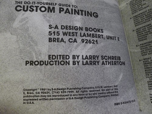 The Do It Yourself Guide to Custom Painting Manual S-A Design Dated 1981 -USED - Picture 5 of 6