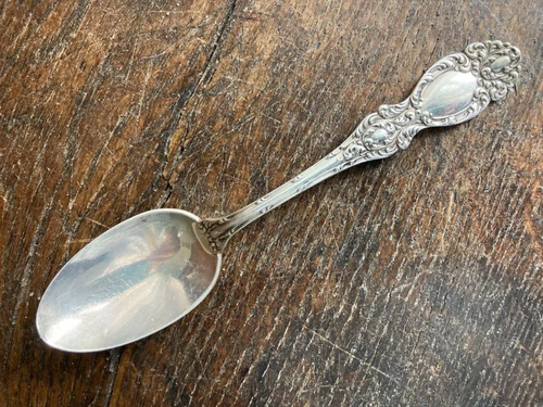 Antique Sterling WALLACE LUCERNE 1896 Heavy Teaspoon  No Mono Scrolls ELEGANT!
