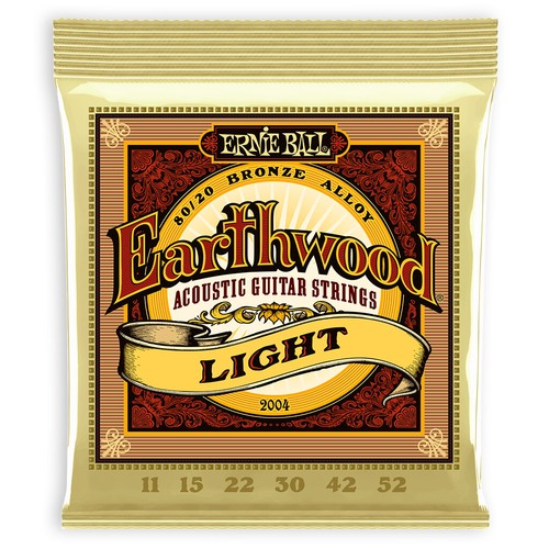 3 Pack | Ernie Ball P02004 Earthwood 80/20 Light Acoustic Guitar Strings (11-52) - 第 3/4 張圖片