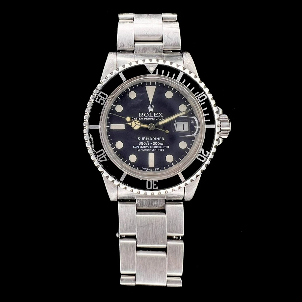 Rolex Submariner Date Steel 40 mm Automatic Black Watch 1680 Circa