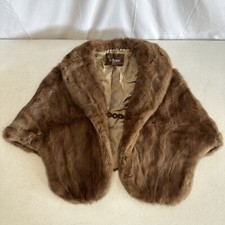 Vintage The Broadway Southern California Mink Small Stole Wrap Taupe FREE SHIP