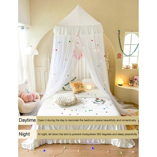 Mosquitera de doble capa ropa de cama encaje dosel elegante red princesa con LED - Imagen 9 de 16