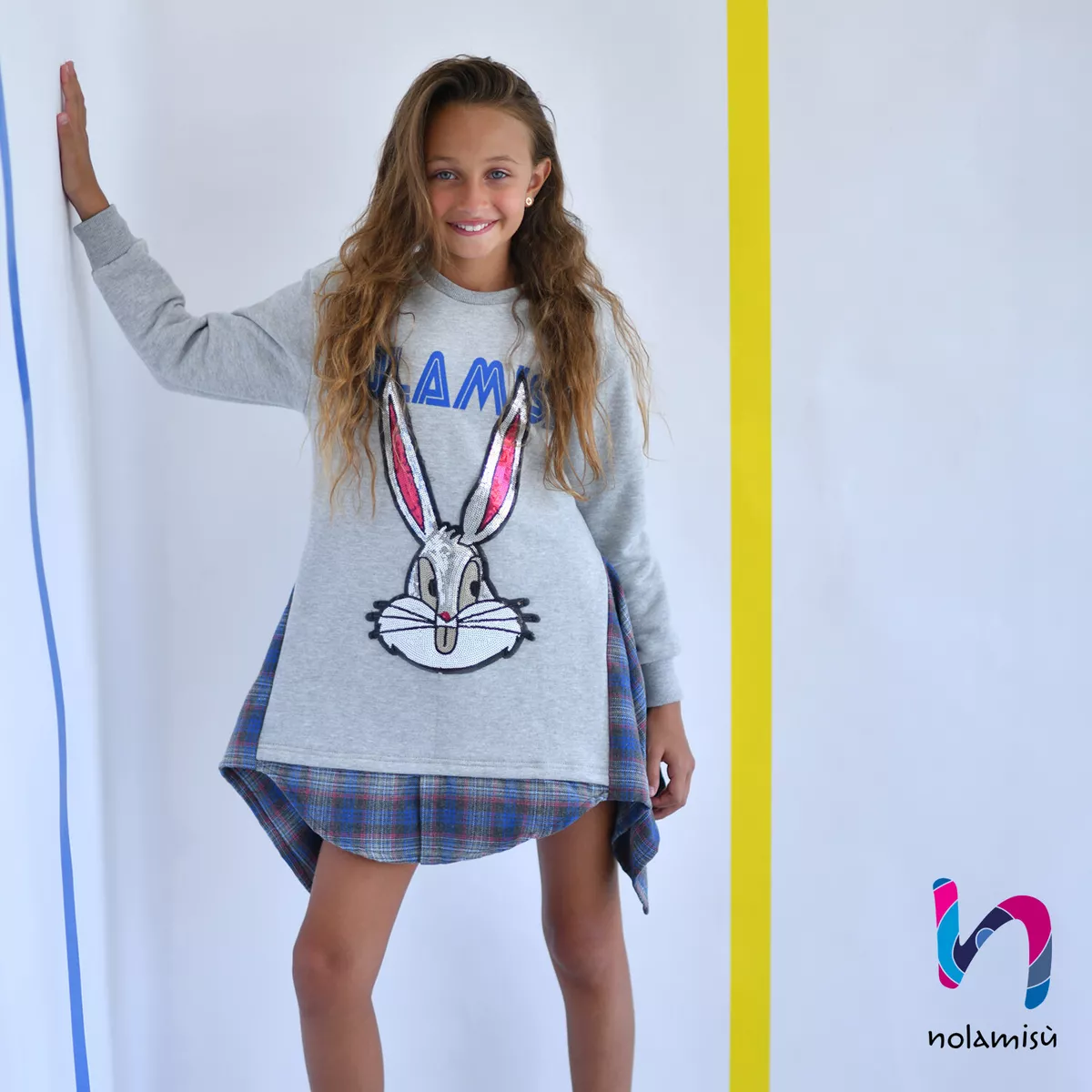 Girls Long Sleeve Dress Rabbit Easter Outfits Egyptian Cotton