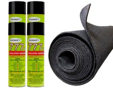 16ft x 45" CHARCOAL SPEAKER BOX CARPET 4 777 GLUE ADHESIVE CANS