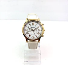Unbranded Geneva Fashion Costume Womens White Gold Watch NEEDS BATTERY