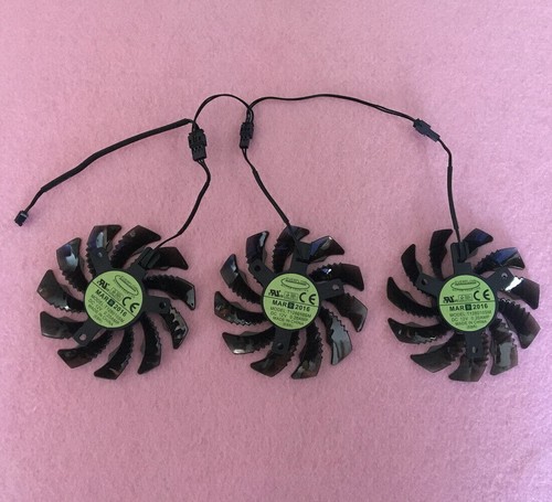 Set of 3 Fan Cooler Fan For GIGABYTE GV-N970 GTX970 T128010SM 75mm Graphics Card - Picture 2 of 4